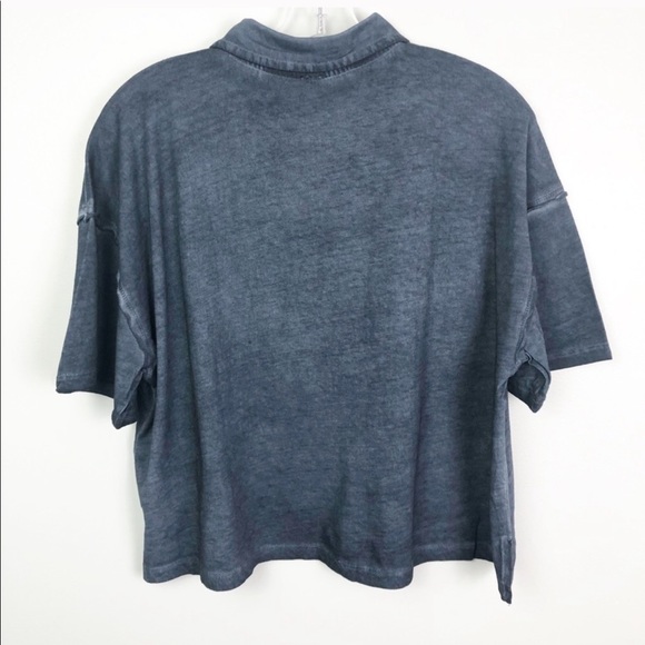 FREE PEOPLE Weekend Rush Navy Button Down Shirt - Picture 7 of 9